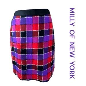 MILLY OF NEW YORK Plaid Wool
Blend Skirt, Lined, Size 8.